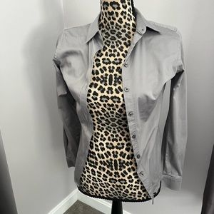 Banana Republic sz 6 no-iron gray tailored dress shirt. Has some stretch-comfy